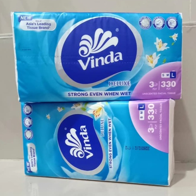 [ 5 ชิ้น ] Vinda deluxe ทิชชู่ 3 ชั้น กระดาษเช็ดหน้า 330 ชั้น