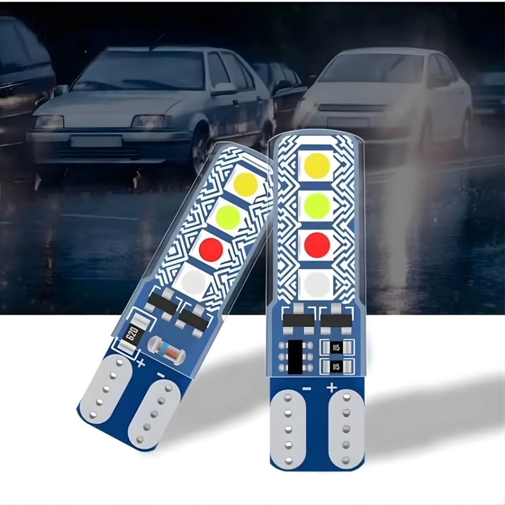 MATA T10 JELLY Dusk ไฟเลี้ยว 8 กระพริบตา LED แฟลชวิ่ง RGB