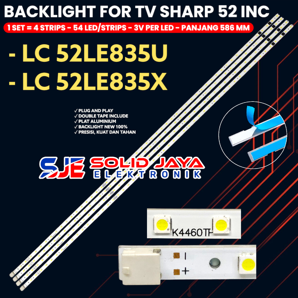 SHARP 52 INCH TV BACKLIGHT LC-52LE835U LC-52LE835X BL LED LAMP 52LE K4460TP