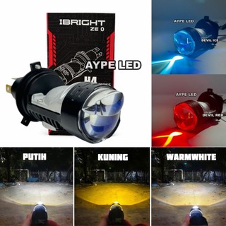 Lampu Utama Mini Biled H4 IBRIGHT ZE 0 3 Warna Cahaya Bluelens Plus Demon Lampu Depan H4 3 Warna Motor