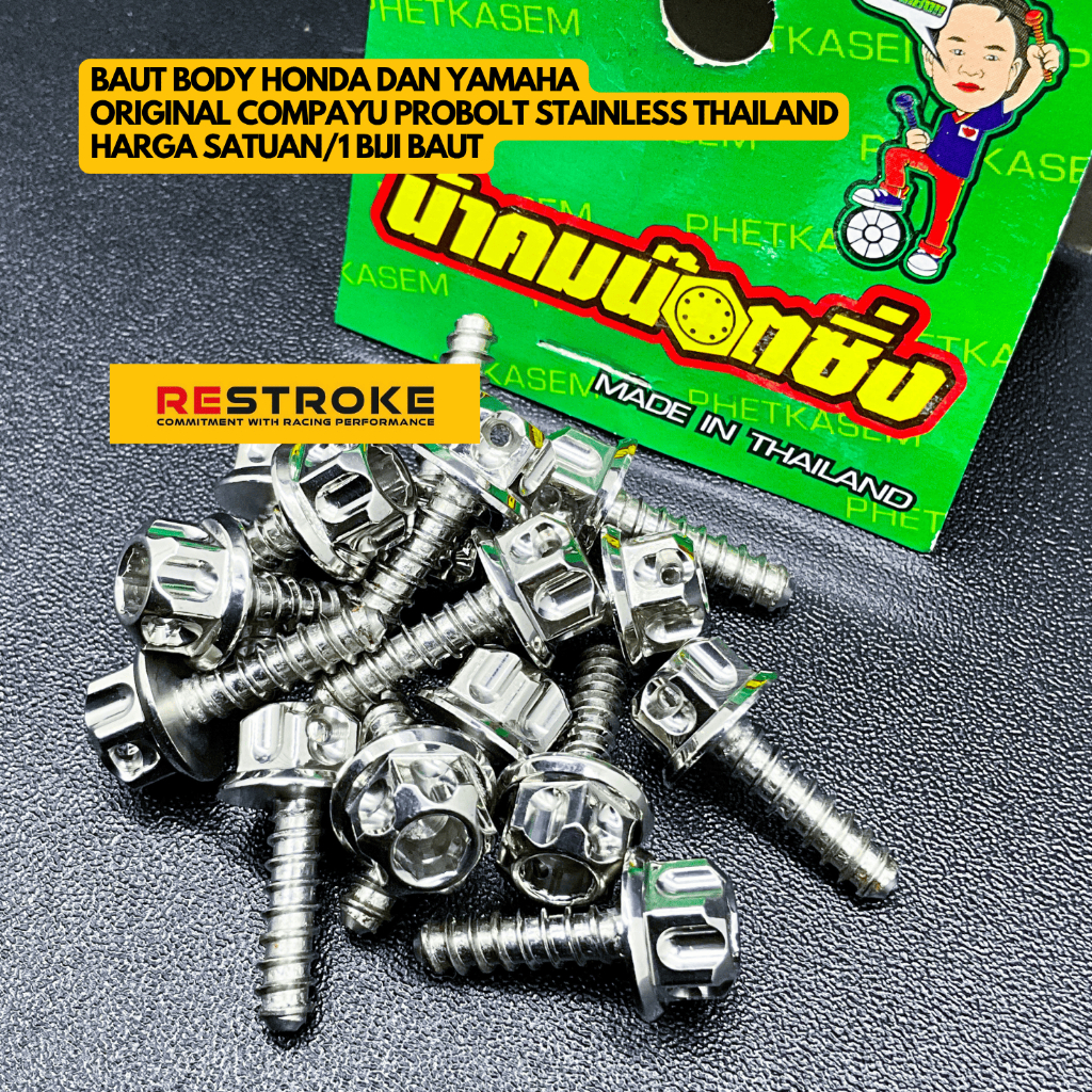 ORIGINAL COMPAYU PROBOLT STAINLESS THAILAND ROUGH THREAD BODY BOLT