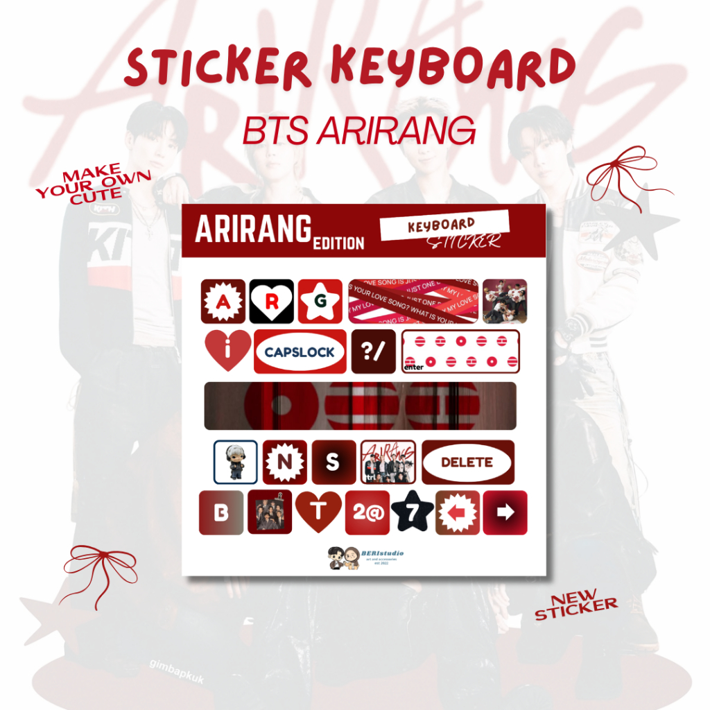 สติ๊กเกอร์คีย์บอร์ด BTS ARIRANG EDITION ARIRANG WORLD TOUR BTS MERCH UNOFF
