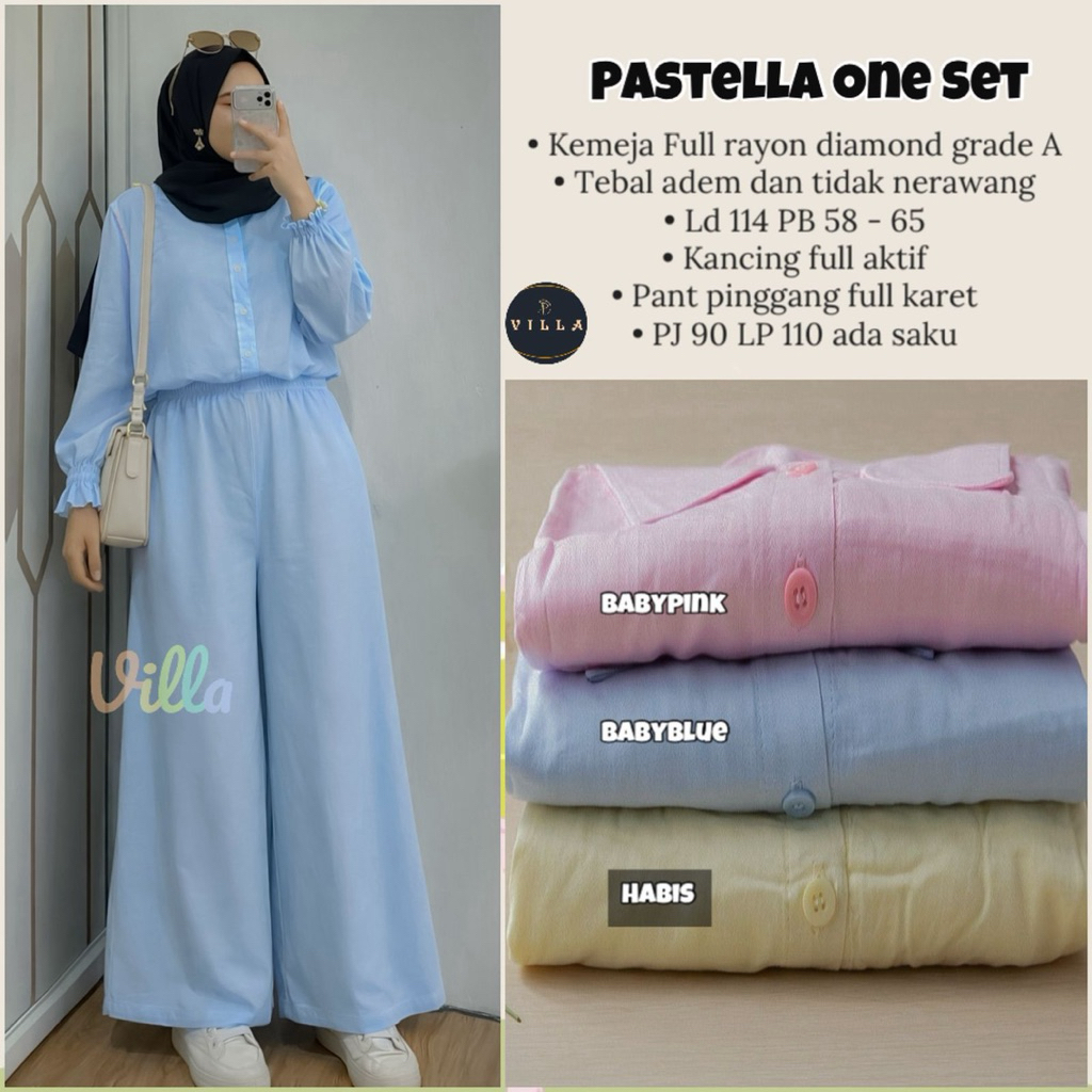 NO CANCEL• Pastella One Set by Villa• ชุดกางเกงผ้าเรยอนธรรมดาหนาเท่ๆ