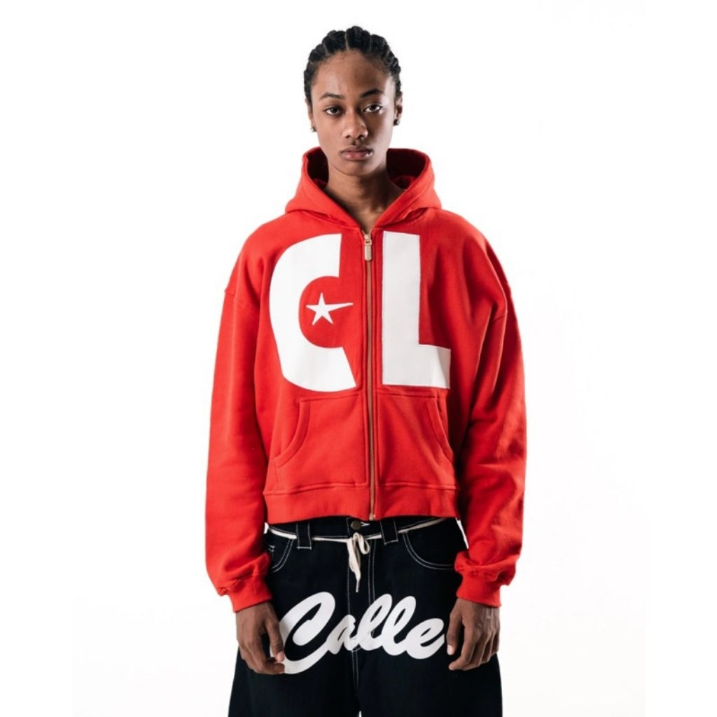 MERAH Hoodie Zipper Boxy CALLE Full Zip Black Hoodie // Full Zip Pink Hoodie // Full Zip Red Hoodie 