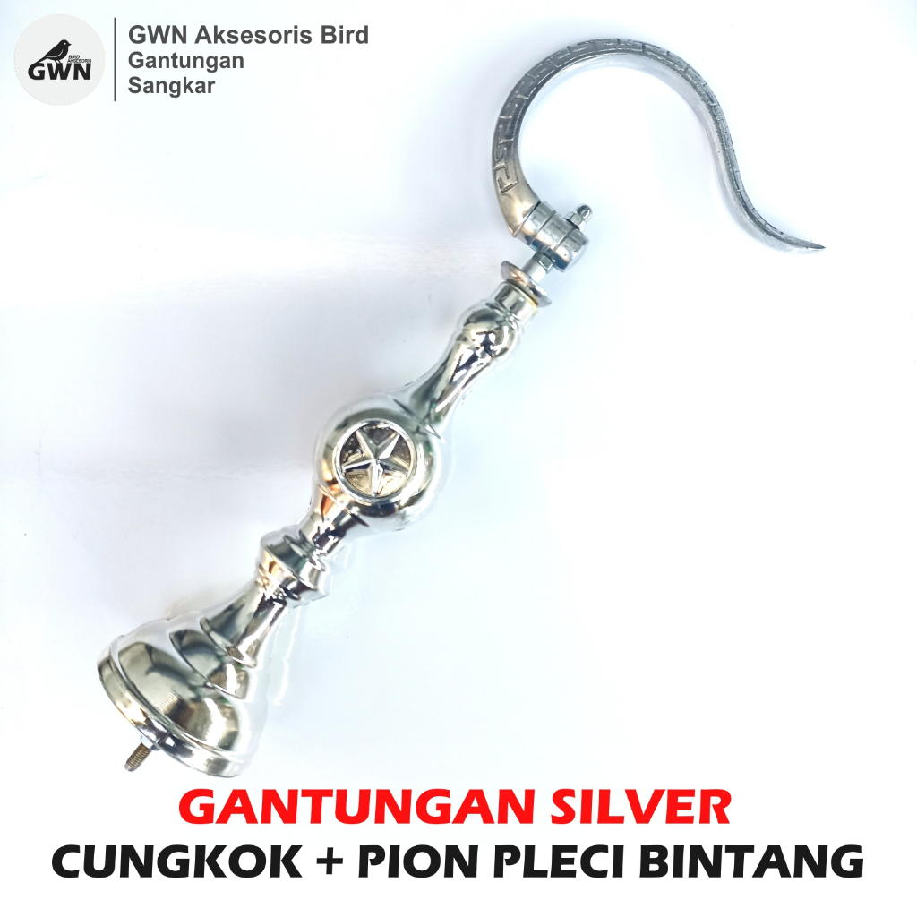 GANTUNGAN PVC STAR PION PLECI CAGE HANGERS SILVER FULLSET BIRD CAGE HANGERS