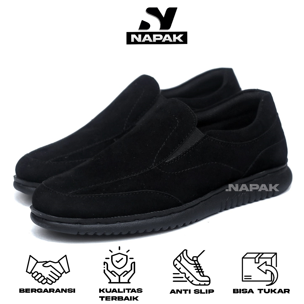 Valeta Mens Black Suede Casual Loafer Original