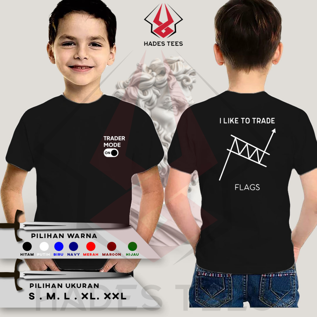 เสื้อยืดเด็ก TRADER 1 Distro Combed 30S เสื้อยืด