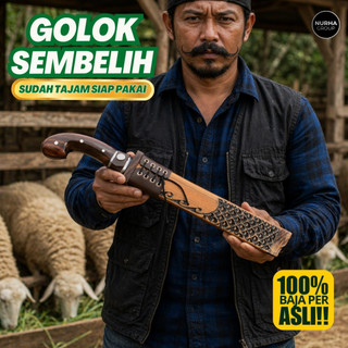 Nurha Group Golsem Sembelih Mandala Ukir 30CM / Pisau Taman Peralatan Berkebun Bahan Baja Per