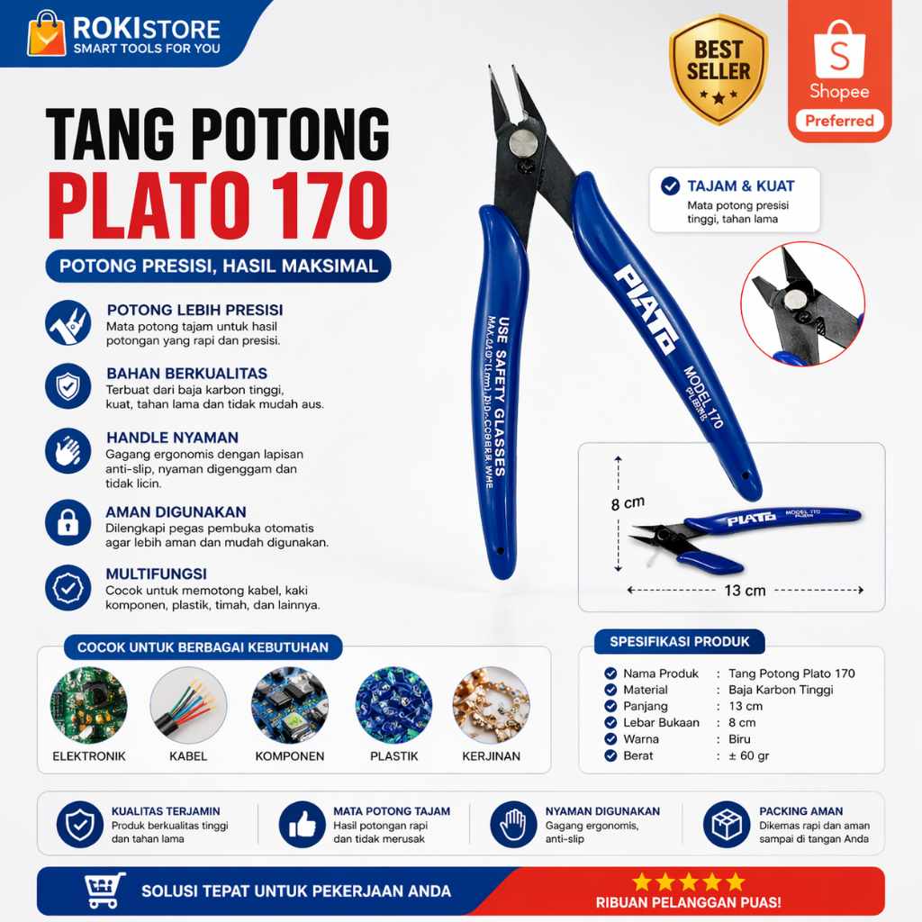 PLATO/FLATO ลวดตัด PLIERS