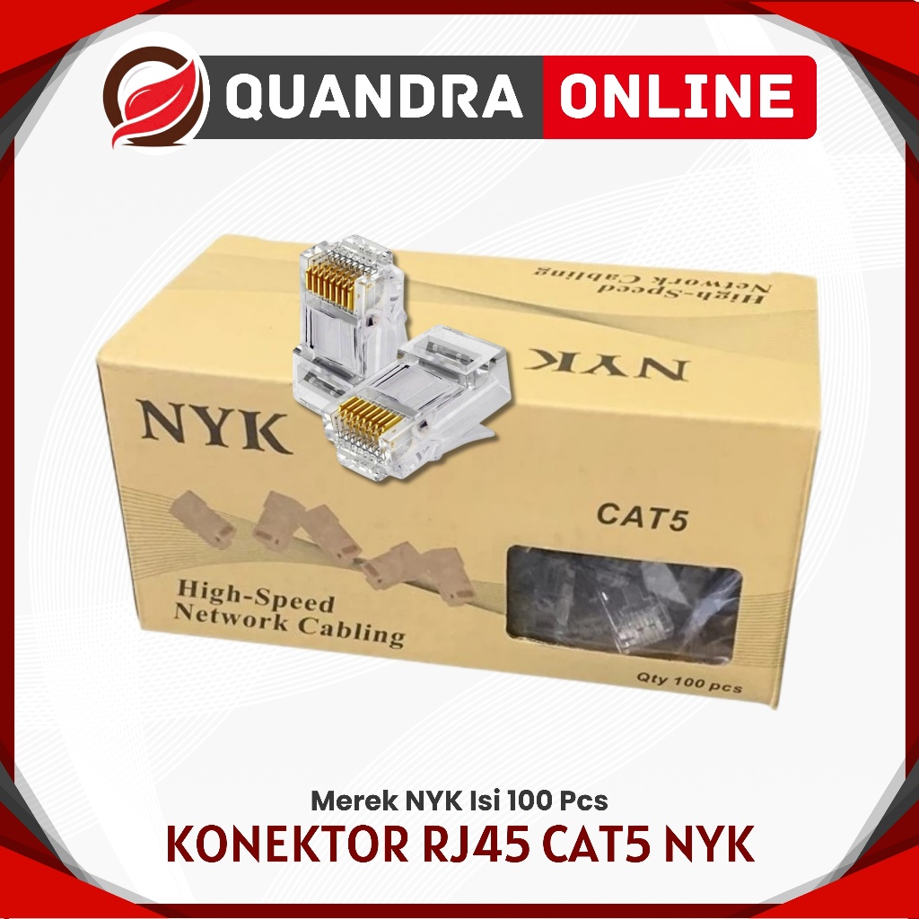 NYK Connector Rj45 Cat5 เนื้อหา 100 ชิ้น Connector Rj 45 เนื้อหา 100 ชิ้น NYK
