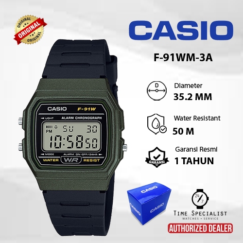 นาฬิกา CASIO F-91WM ของแท้พร้อมการรับประกันอย่างเป็นทางการ