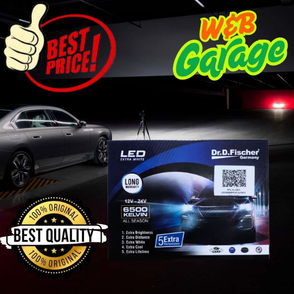 Dr.D.Fischer Extra White 6500K 40W 12V-24V All Season 5 Extra Performance H11 H4 HB3 HB4 HIR H7 H3 H