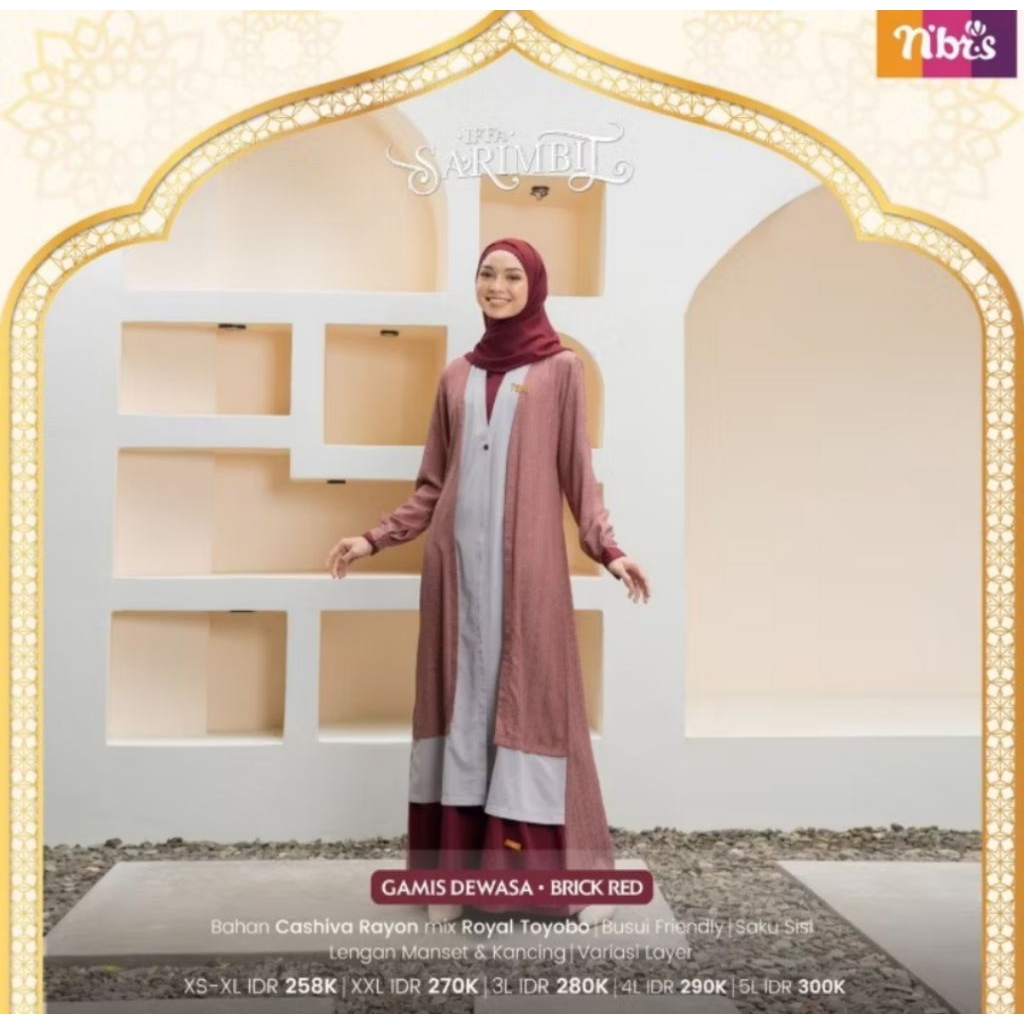 Nibras Iffa Brick Red Dress. Ale Mauve