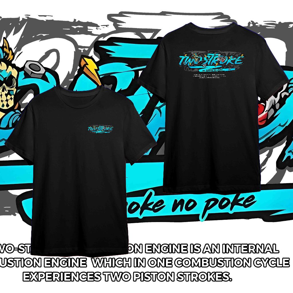 TWO STROKE เสื้อยืดไม่มีควันไม่มี Poke เสื้อแข่งมอเตอร์ไซค์ 2-Stroke 2-Stroke สําหรับผู้ชาย