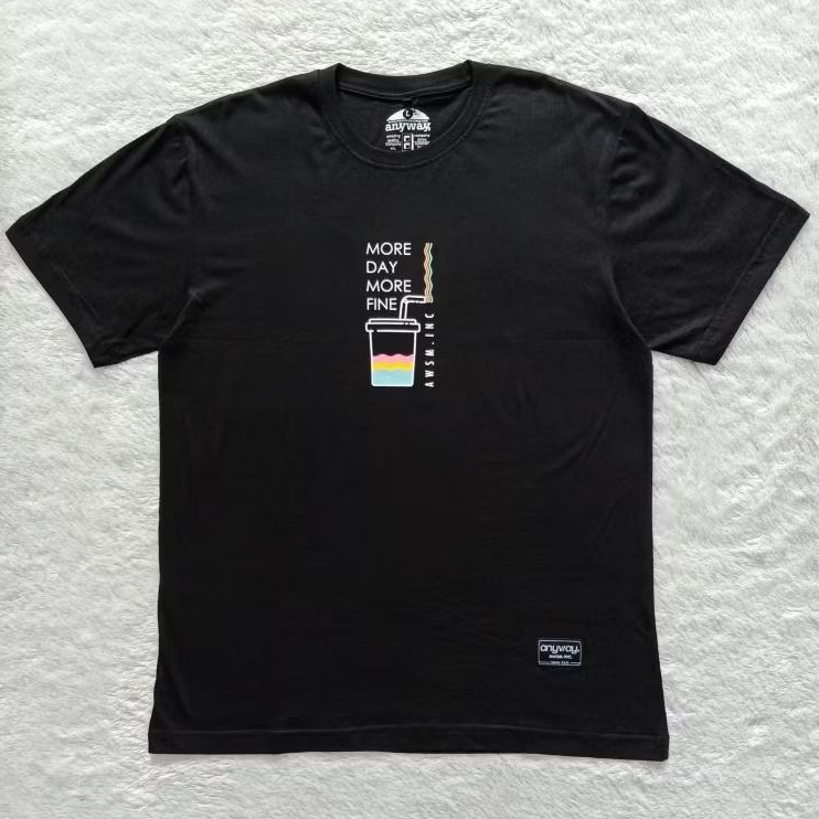 Anyway เสื้อยืดแขนสั้นสีดํา 703
