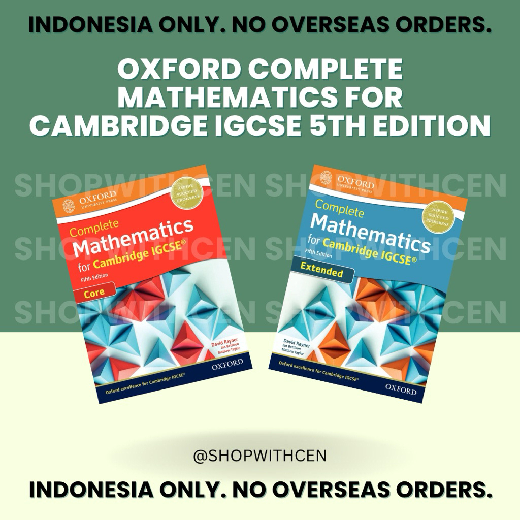 Oxford Complete คณิตศาสตร์สําหรับ Cambridge IGCSE หนังสือเรียนแบบขยาย Core รุ่นที่ 5