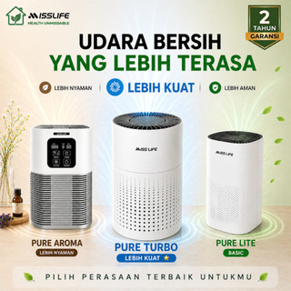 Miss Life Air Purifier Mini HEPA Pembersih Udara Ruangan Portable Desktop Air Cleaner Anti PM2.5 Debu Asap Bau Alergi Bakteri Filter Karbon Aktif Hemat Listrik 6W Senyap untuk Kamar Tidur Bayi Pet Rumah Kantor PURE TURBO