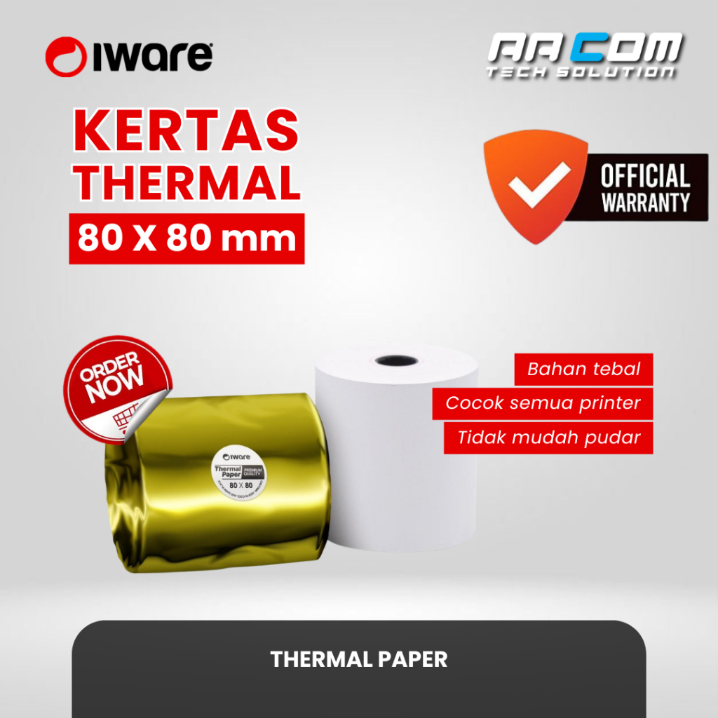 IWARE THERMAL PAPER 80X80 THERMALT PRINTER ROLL 80 X 80 mm