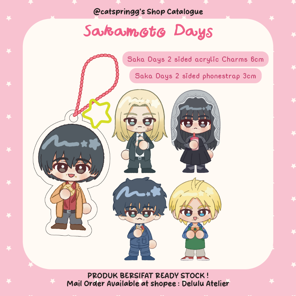 HP GANTUNGAN {Catspringg} Sakamoto Days Nagumo Yoichi, Osaragi, Natsuki Seba, Shin, Shishiba พวงกุญแ