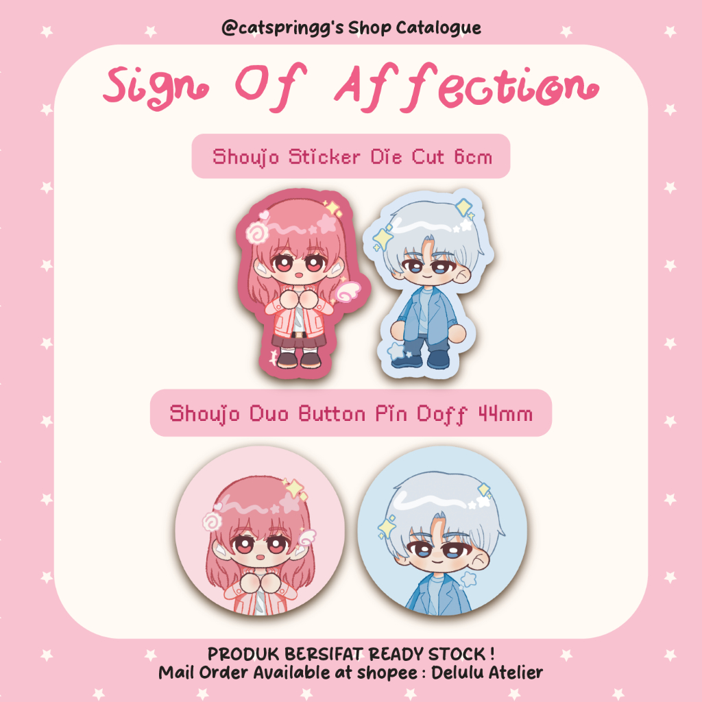 {Catspringg} Yubuki to Renren // ป้าย Affection Yuki & Itsuomi Button Pin 44mm & Sticker 6cm