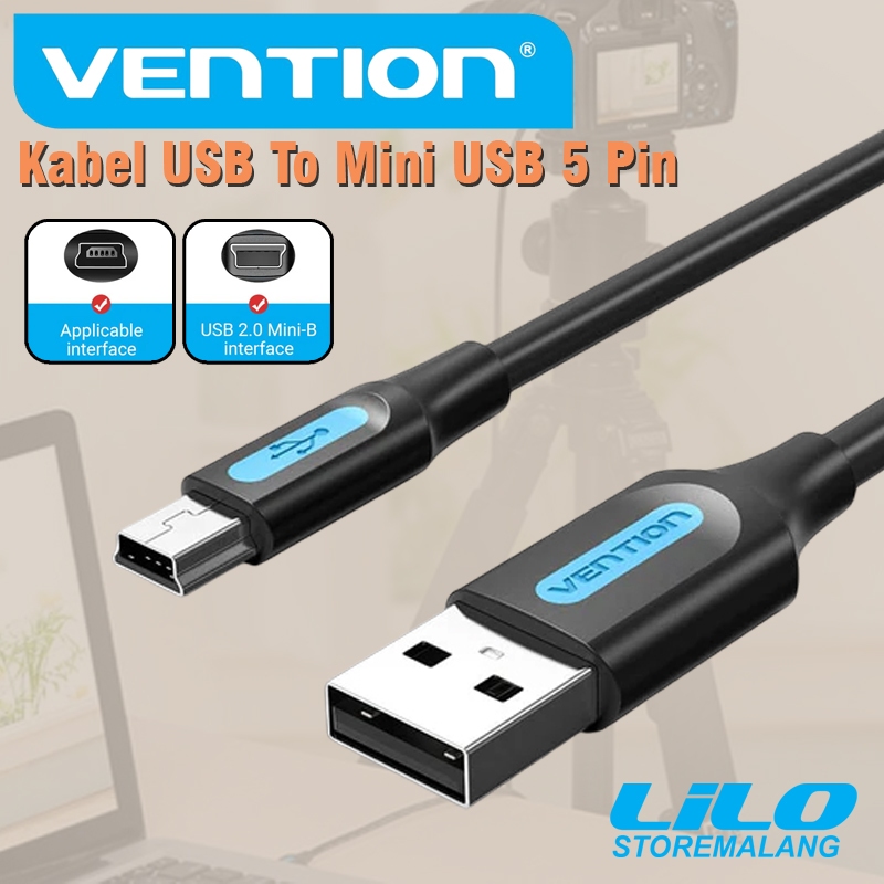 USB 2.0 ถึง USB Mini 5 Pin Charger & Data External Hard Disk Camera MP3 PS3 Vention L432