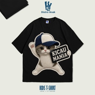 [Free Stiker Nama] Kaos Anak Motif Kucing Kicau Mania untuk usia 1-12 Tahun shp