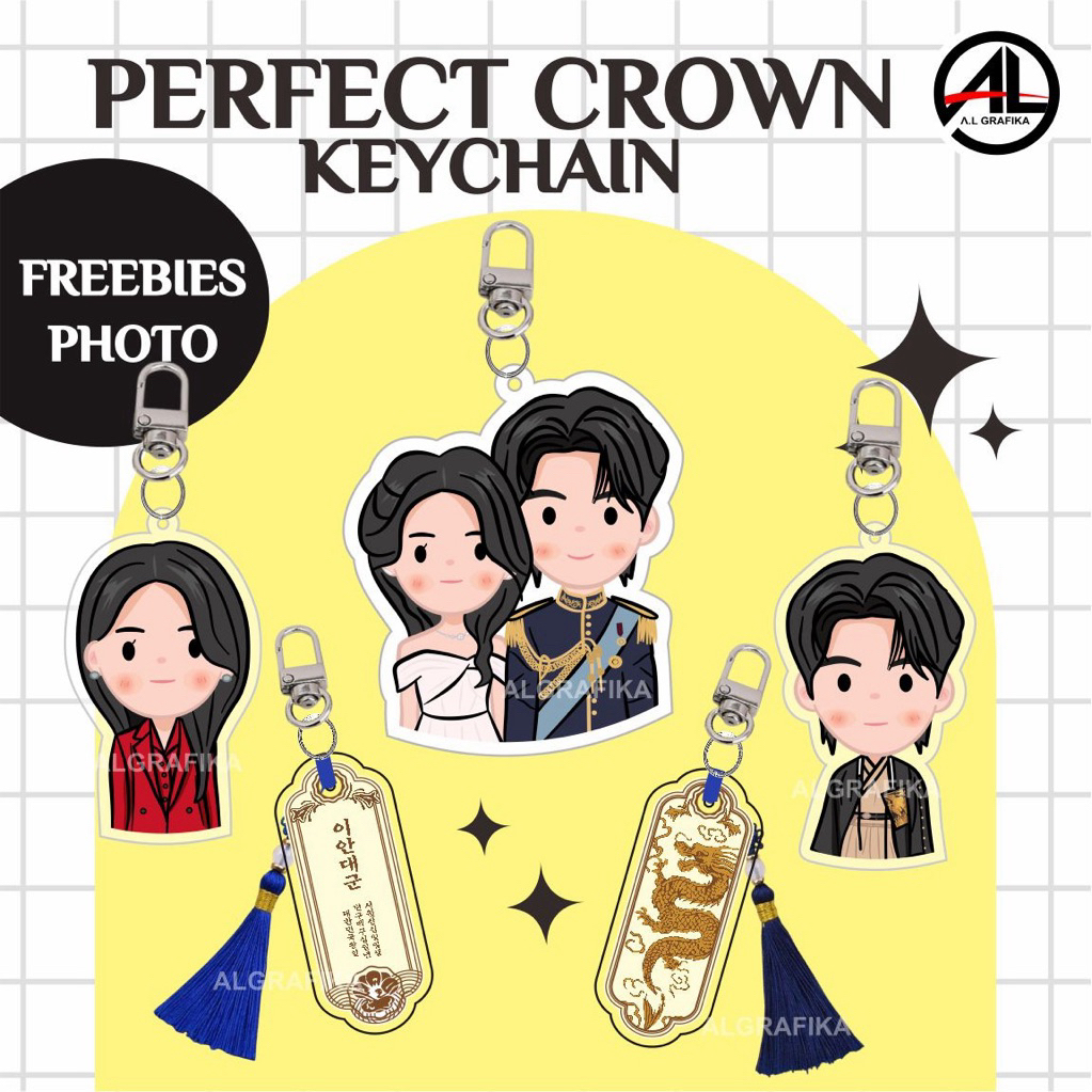 GANTUNGAN KEYCHAIN PERFECT CROWN BEEON WOO SEOK IU พวงกุญแจ KDRAMA