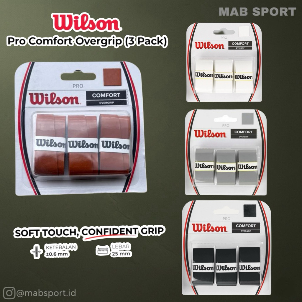 OVERGRIP WILSON TENNIS PADEL COMFORT PRO 3 in 1 ต้นฉบับ
