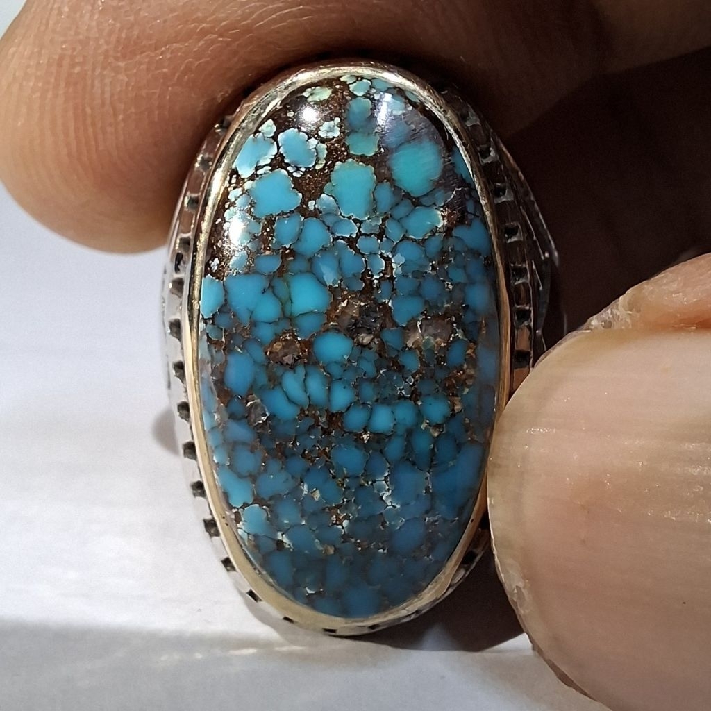 PERSIAN TURQUOISE MIX TOSCA EST DIM 22x12.5x7 RING 8