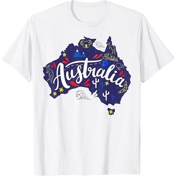 เสื้อยืด Combed 30 Distro White ออสเตรเลีย AUSSIE AISSIE Sydney Melbourne Brisbane Perth ของที่ระลึก