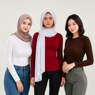 FourFridays - [All Day Comfy T-shirt] Crew neck long sleeve slim fitted manset - ALP103