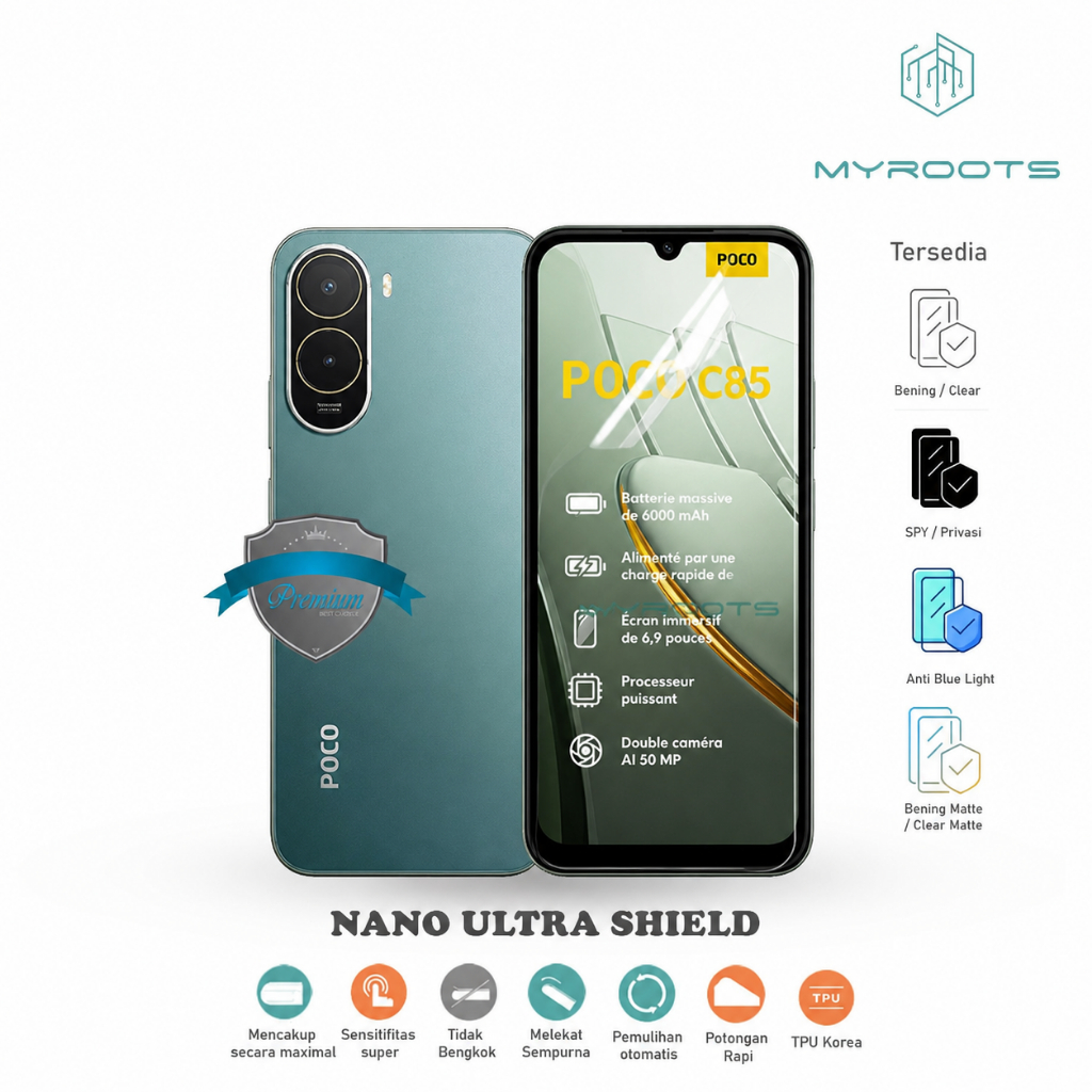 Myroots Anti Scratch Nano Ultra Shield Xiaomi Mi Poco C81 C85 C75 C71 C65 C40 C3 PRO - F4 F3 GT 4G 5