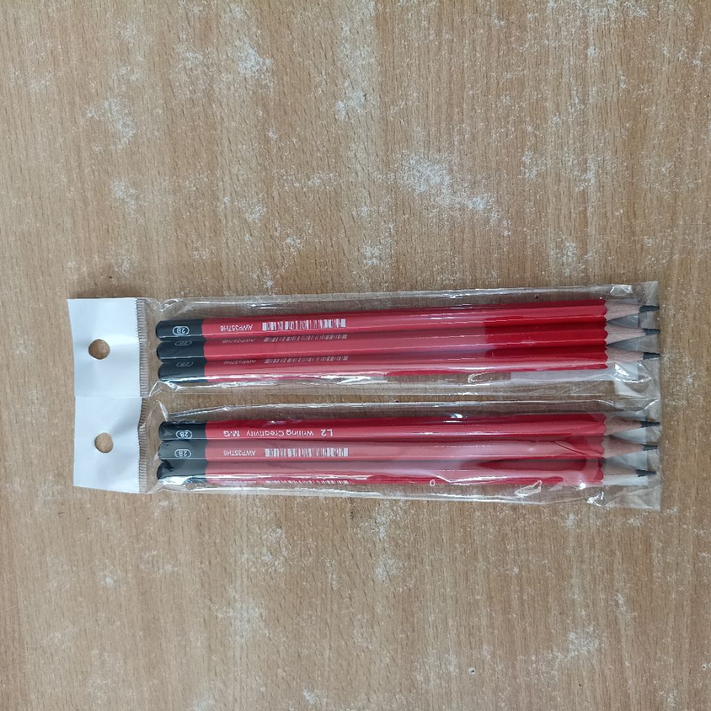 MERAH M&G Pencil 2B สีแดง สีดํา AWP35H6 3S