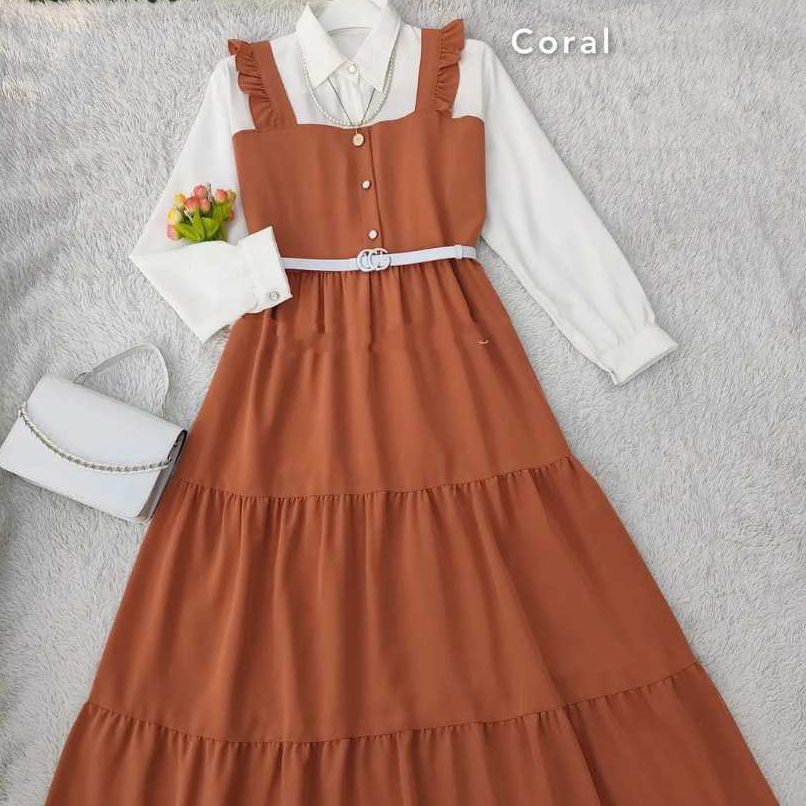 ชุดเดรส Gamis ผู้หญิงล่าสุด Livy Dress, นางแบบวัยรุ่นสมัยใหม่, สไตล์เกาหลี, ชุดพยาบาล