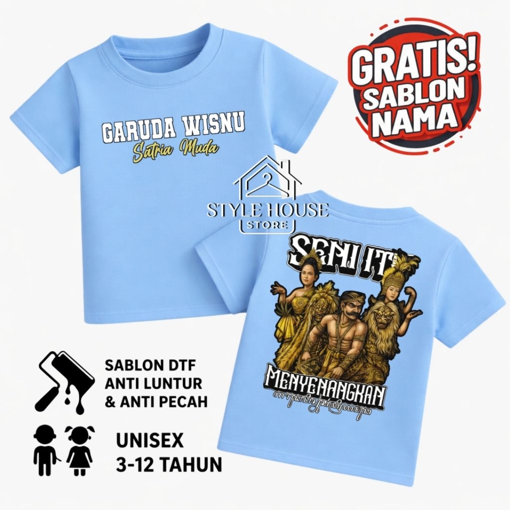 Gwm เสื้อยืดเด็กท็อปส์พร้อมภาพศิลปะ/เสื้อผ้าเด็กผู้ชายและเด็กหญิงอายุ 3-12 ปี