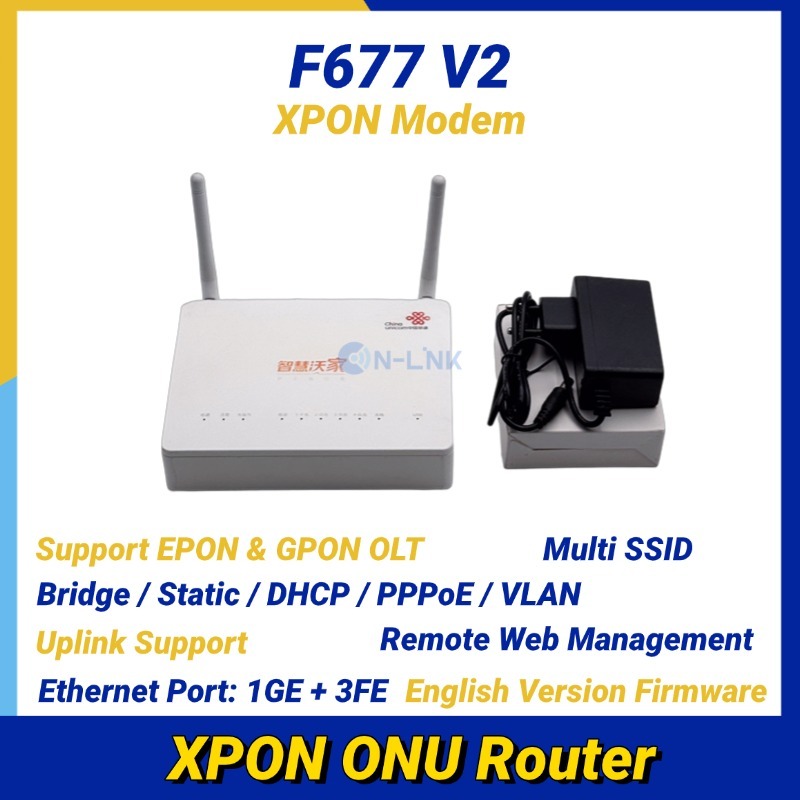 ZTE F677 V2 XPON ONU รองรับ EPON & GPON ทั้งหมด OLT | ONT WiFi Router uplink Fiber Modem มือสอง พร้อ