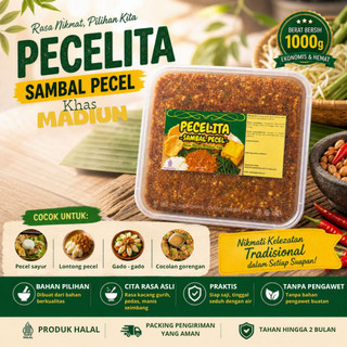 Sambal Pecel PECELITA 1kg - Bumbu Pecel Berkualitas, Rasa Autentik, Tanpa Pengawet / Kemasan 1kg
