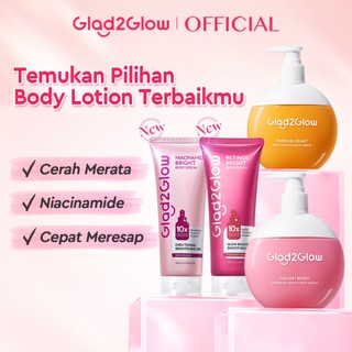 Glad2ght & Moist Body Serum Series--Brighten/Moist/Smooth Badan Body Cream Body Lotion Glow Peeling Menghidrasi Kulit Mencerahkan Dan Pemutih Tubuh Atasi Belang