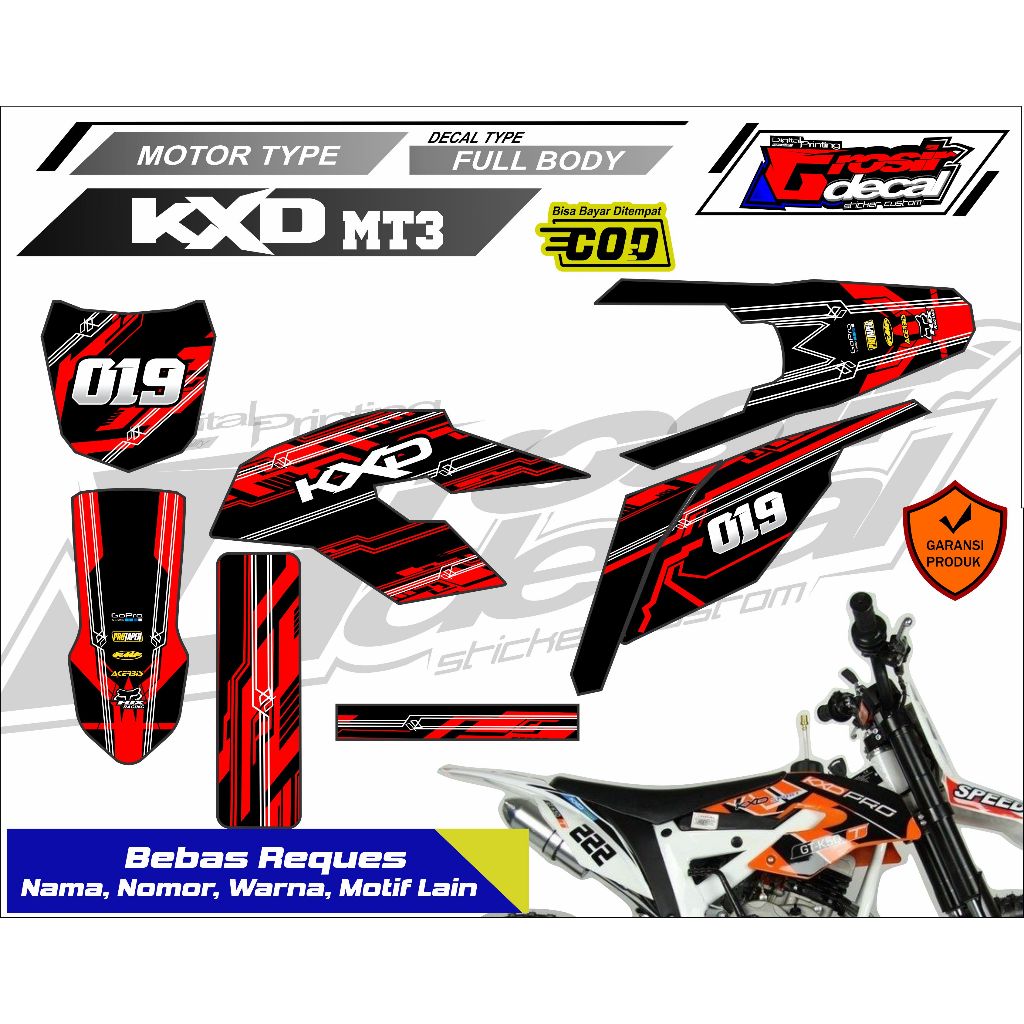 Mini Trail Sticker 50cc KXD MT3 Full Body Free Custom
