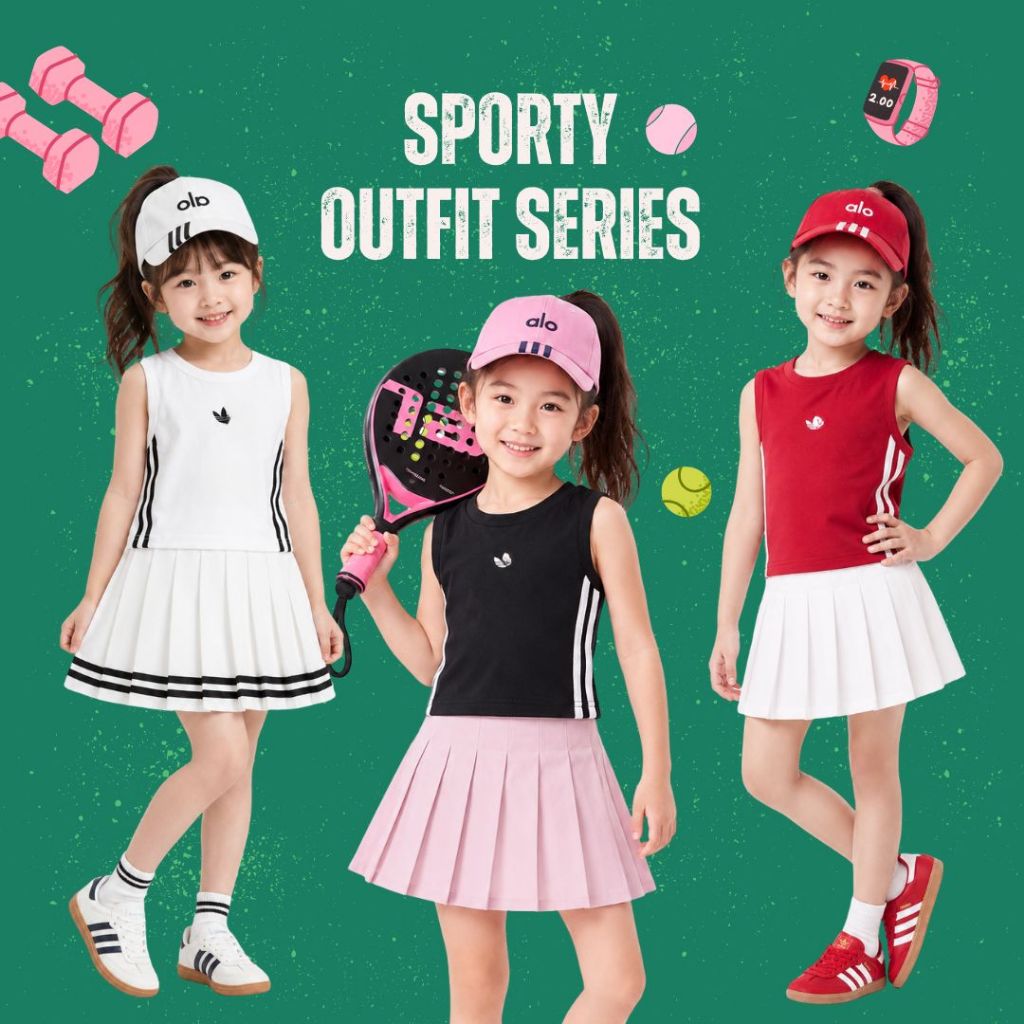 TINY SEOUL SPORTY PADEL TENNIS OUTFIT SERIES VOL 3 - ชุดกีฬาเด็กผู้หญิง TENNIS