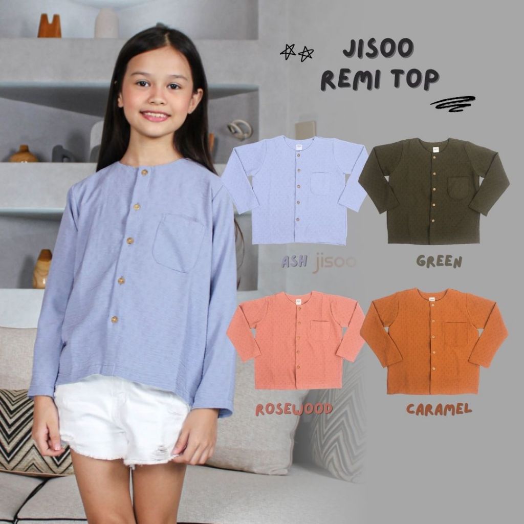 เสื้อท็อปเด็ก KIV x JISOO / Remi เสื้อแขนยาว