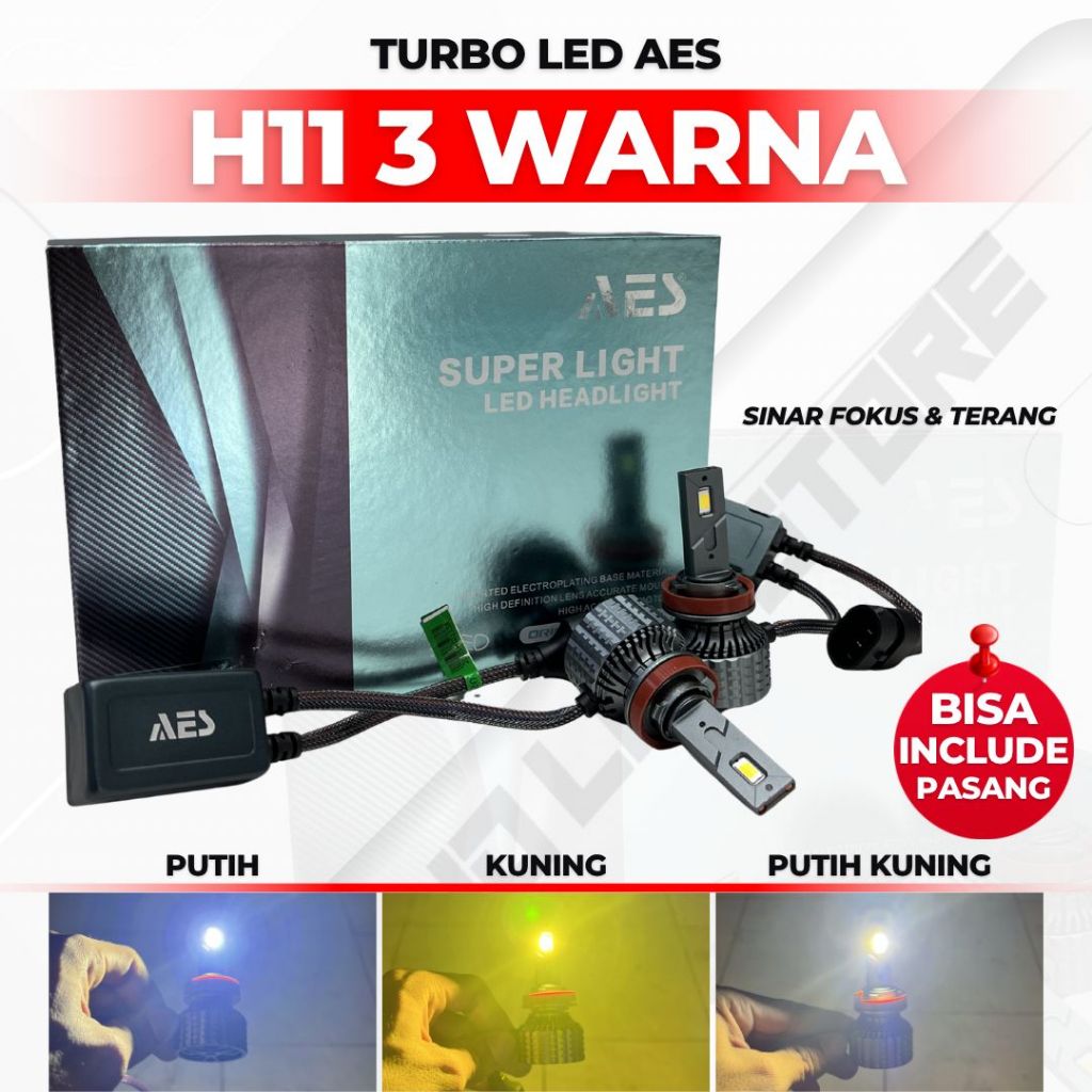 AES Turbo H11 3 สีไฟ Led หลัก 3 สี H11 HB4 HB3 Pnp เพียงปลั๊ก