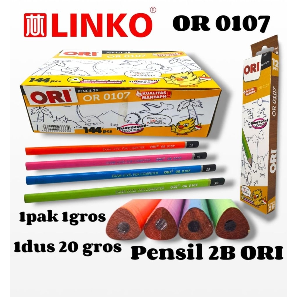 (12ชิ้น) LINKO 3-SQUARE PENCIL
