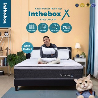 Kasur Spring Bed IN THE BOX X (Plush Top) FREE Bantal 90x200x27, 100x200x27, 120x200x27, 140x200x27, 160x200x27, 180x200x27, & 200x200x27 | Kasur Berkualitas