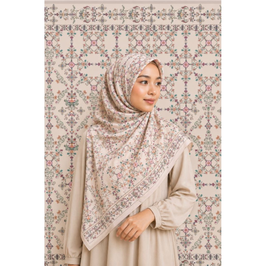 ETHNIC BUTTERCREAM/PREMIUM VOAL/PRINTING HIJAB/ETHNIC HIJAB