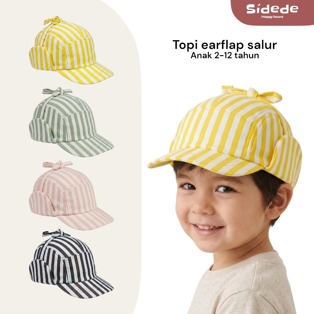 AESTTHETIC STRIPED CAMPER HAT FOR BOYS & GIRLS ทันสมัย กันน้ํา ป้องกันรังสียูวี