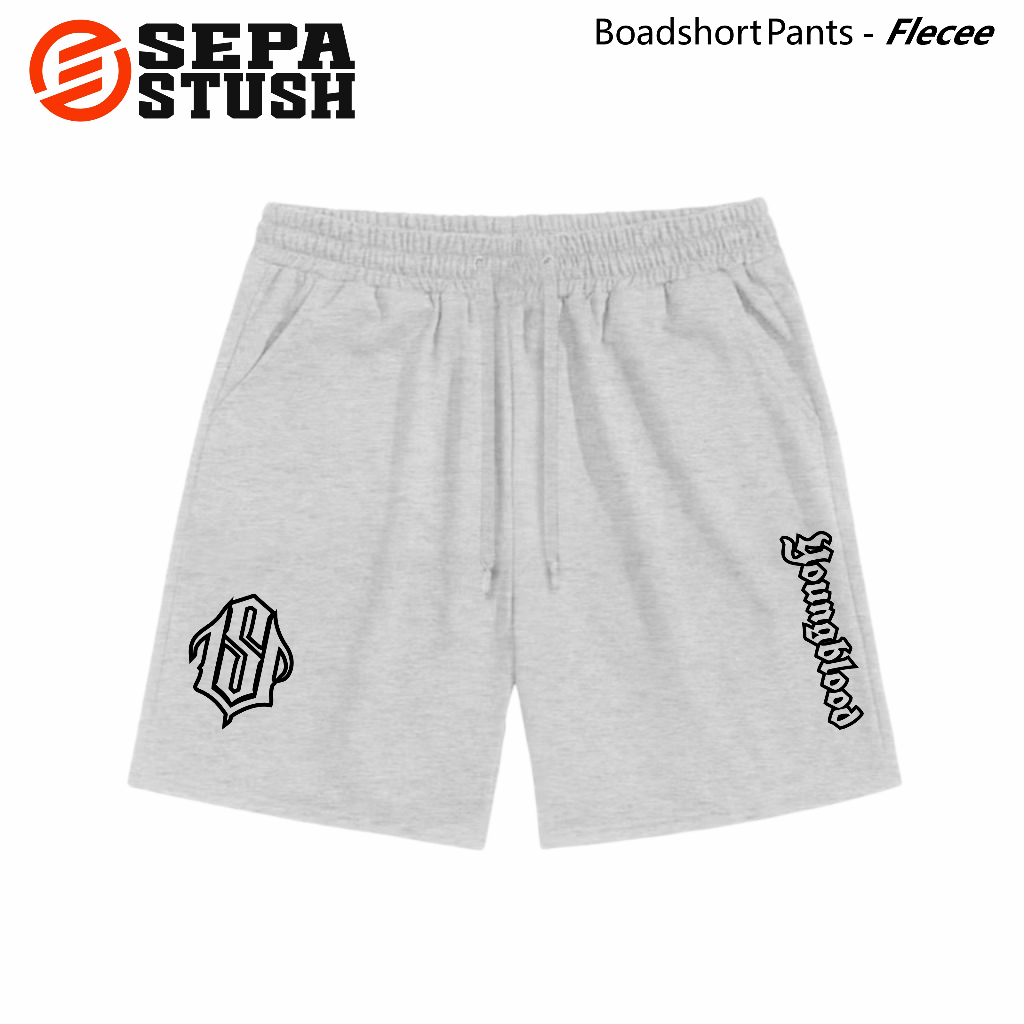 SEPASTUSH - กางเกงขาสั้นผู้ชายสีดํา Young Blood Unisex