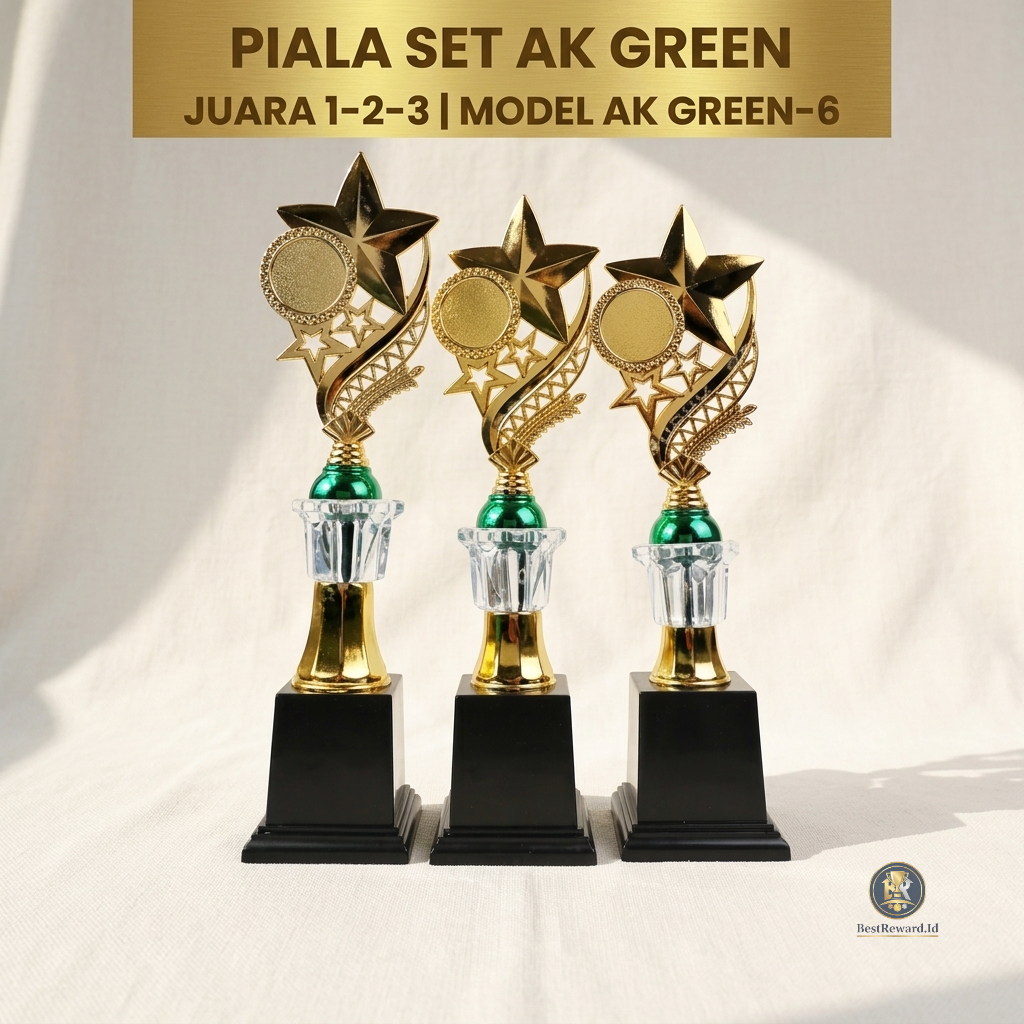 ชุดถ้วย AK GREEN-6 1st-2nd-3rd Place