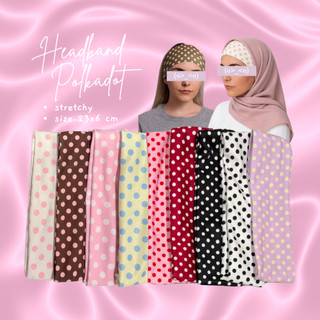 Headband Polkadot Bando Bandana Polka Inner Hijab Stretchy Tanpa Karet