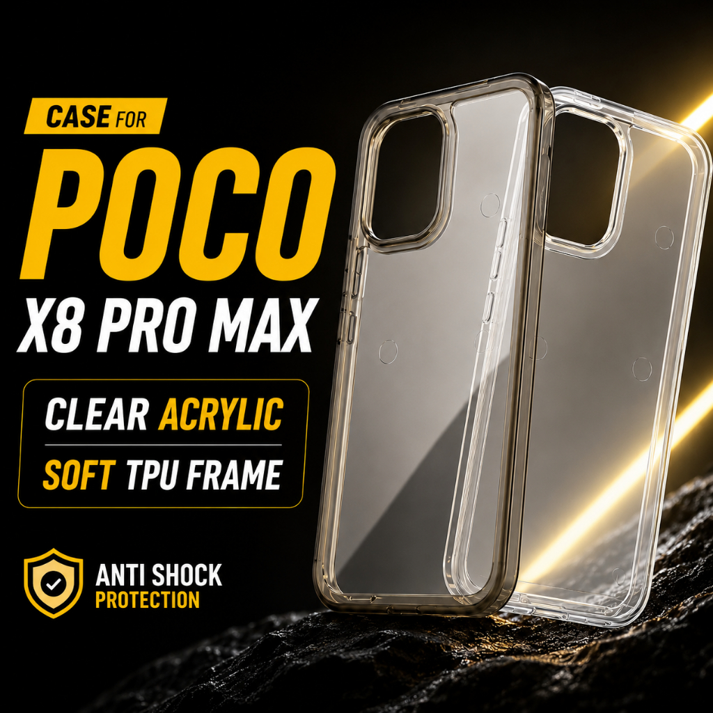 HYBRID COLORFUL CLEAR ACRYLIC CASE POCO X8 PRO 5G / X8 PRO MAX / X7 5G / X7 PRO 5G PREMIUM HYBRID CO